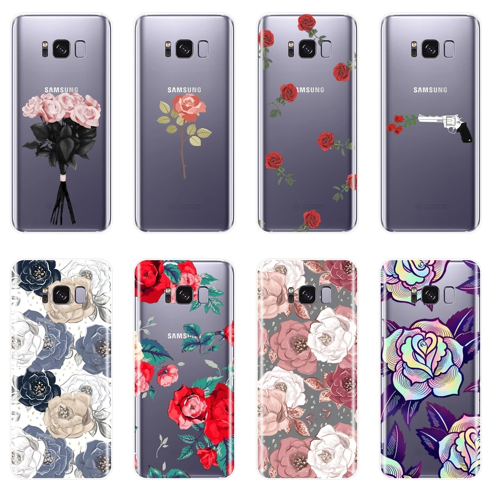 Чехол для телефона Samsung Galaxy Note 9 8 5 4 Мягкая силиконовая задняя крышка с цветком