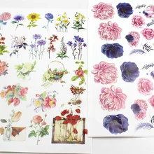 KSCRAFT Красочные цветы самоклеющиеся бумажные наклейки для скрапбукинга/поделки/Декор с помощью открыток