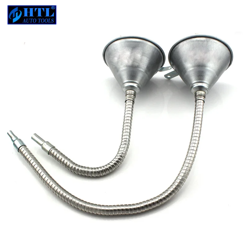 Metal Funnel With 12 Flex Spout Automotive Tool Oil Filler Liquid Petrol DIesel Filling Can Professional