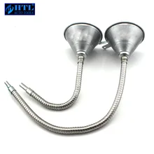 Metal Funnel With 12 Flex Spout Automotive Tool Oil Filler Liquid Petrol DIesel Filling Can Professional