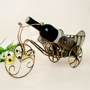 

High Quality Classical Tricycle Shape Red Wine Rack Kitchen Wine Holder Metal Wine Shelf Brand New House Decor