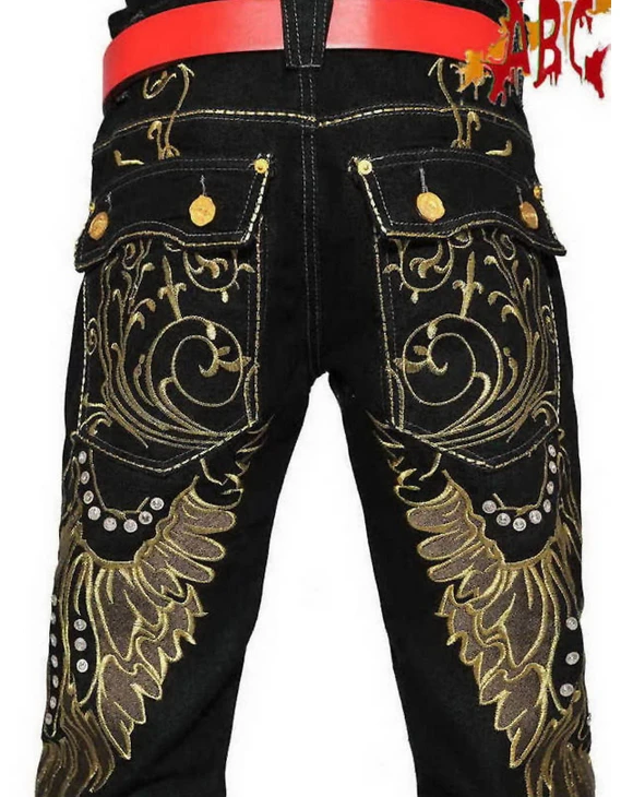 Hot sell ! New arrival embroidery rhinestones trousers for the men's