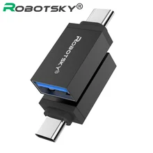 Type-C телефонный адаптер типа OTG-C Мужской к USB 3,0 Женский конвертер кабель для samsung s8 s9 Xiaomi mix 2s huawei P10 P20 Macbook