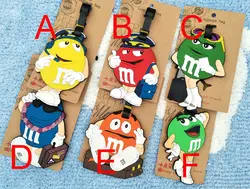 Мультфильм мм шоколад багажная бирка аниме M & M рисунок милый ПВХ Подвески чемодан украшения Для мальчиков и девочек мешок адрес ID