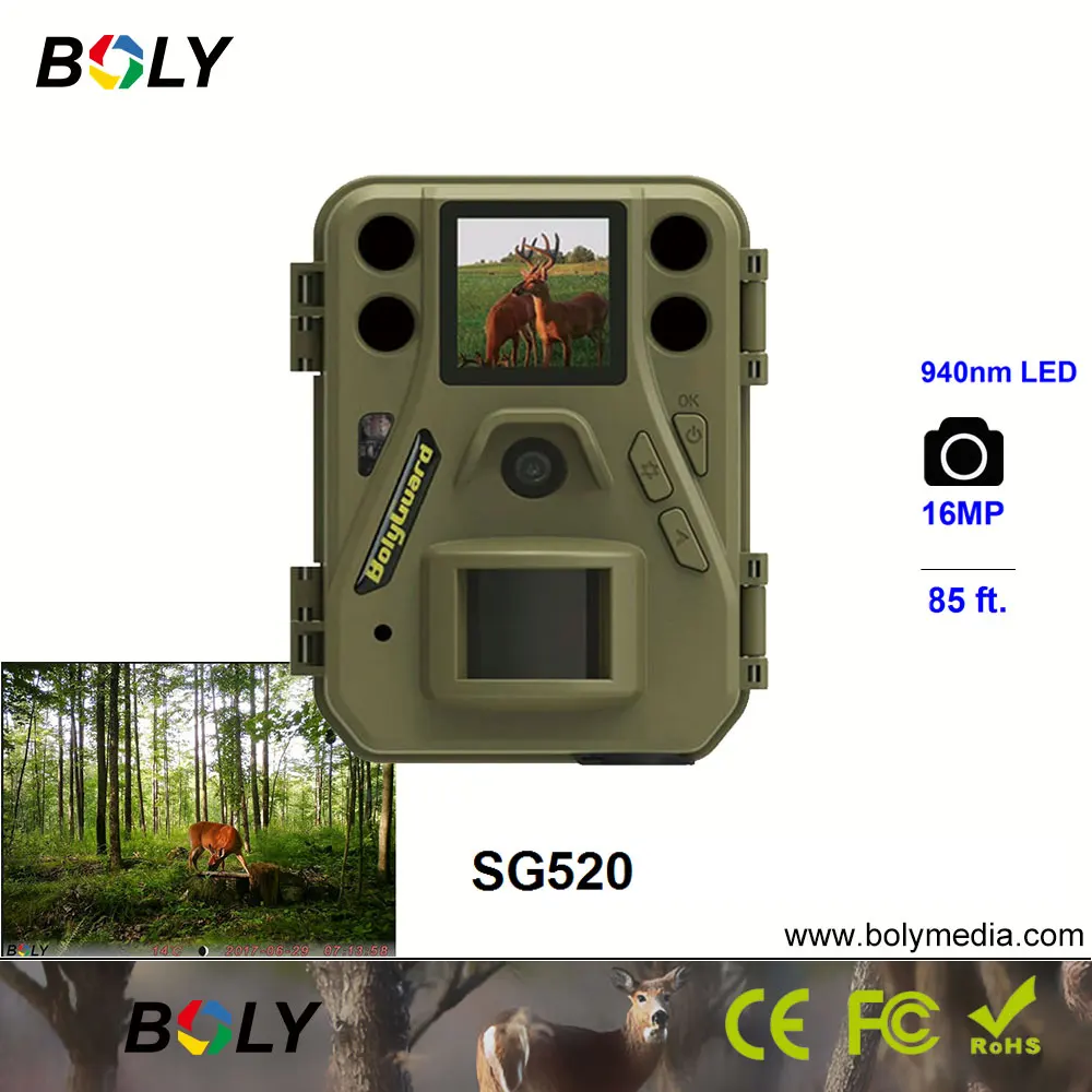 

Mini sized Bolyguard hunting trail game cameras wildlife scouting 940nm black IR invisiable LED 4 AA batteries 16MP photo traps