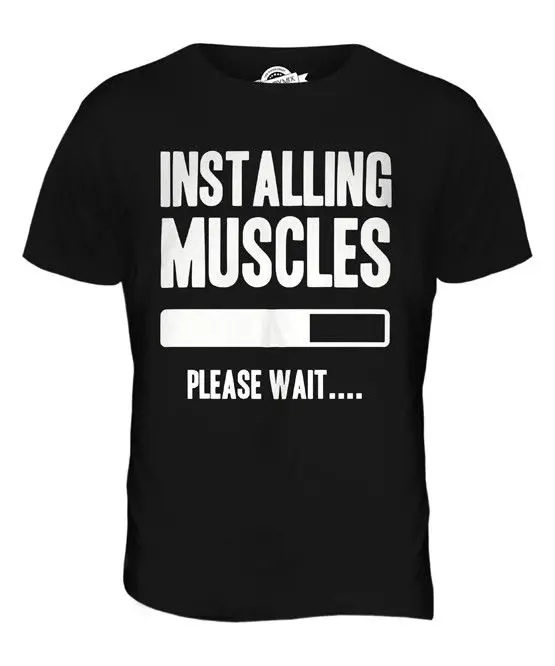 INSTALLING MUSCLES MENS T-SHIRT TEE TOP GIFTGYM FUNNYfunny 100% Cotton t shirt Summer 2019 tshirt Short Sleeve Plus Size t-shirt | Мужская