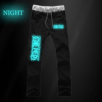 

New Sports Sweat Pants Anime One Piece High Quality Straight Trousers Luffy Law Luminous Sweatpants Jogging Long Pants