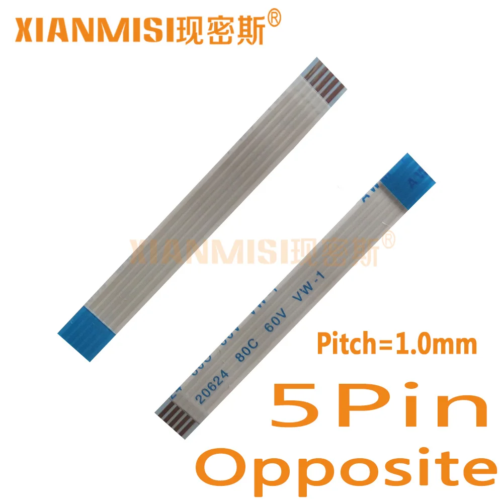 

5Pin Flexible Flat Cable FFC Opposite Side 1.0mm Pitch AWM 20624 80C 60V Length 5cm 8cm 10cm 15cm 20cm 25cm 30cm 35cm 5PCS