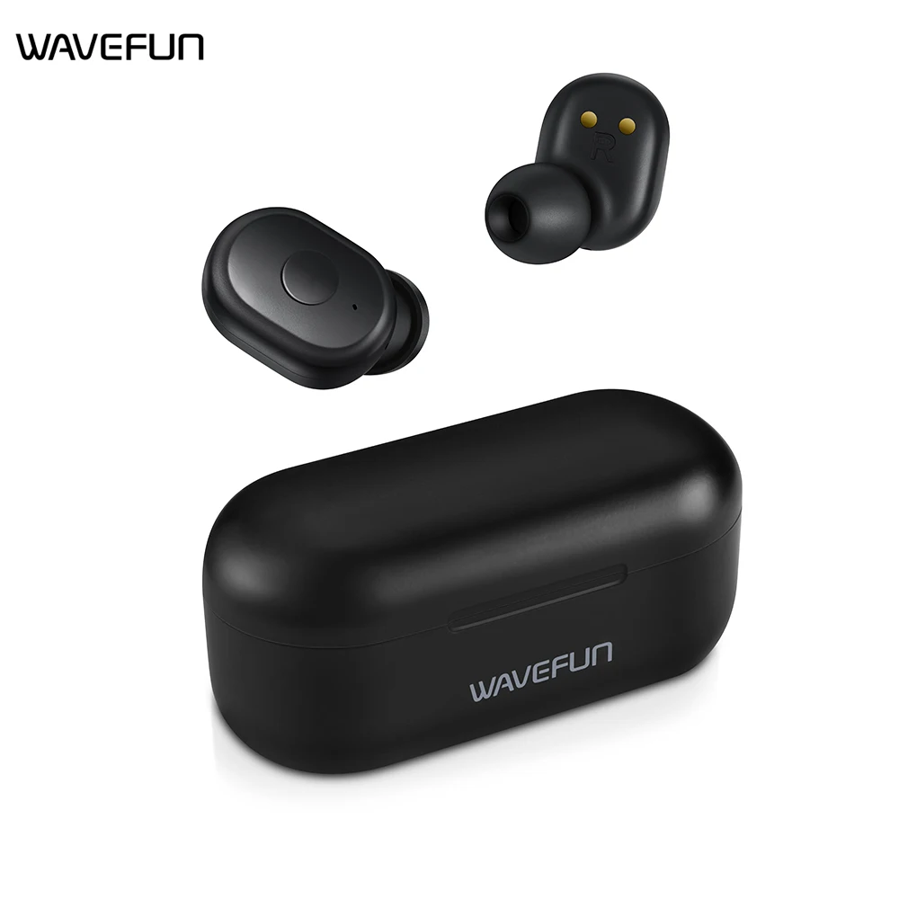 Wavefun X-Pods 2L Bluetooth наушники беспроводные наушники Bluetooth 5,0 AAC настоящие беспроводные наушники спортивные наушники с микрофоном - Color: Black