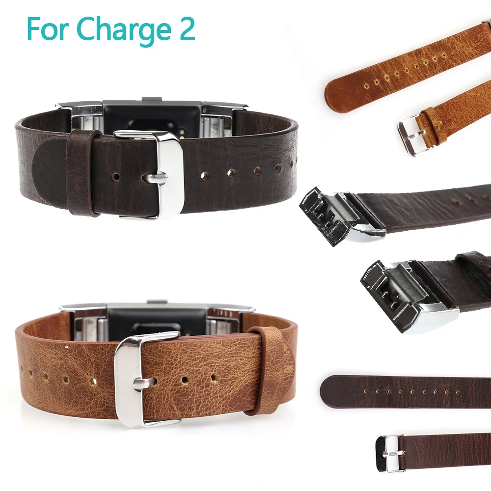 Сменный ремешок Crazy-horse для Fitbit Charge 2 браслет из натуральной кожи с надежной