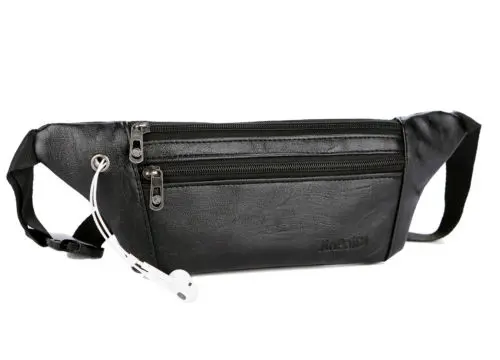 New Men Genuine Leather Cowhide Hip Belt Fanny Pack Waist Purse Sling Chest Bag