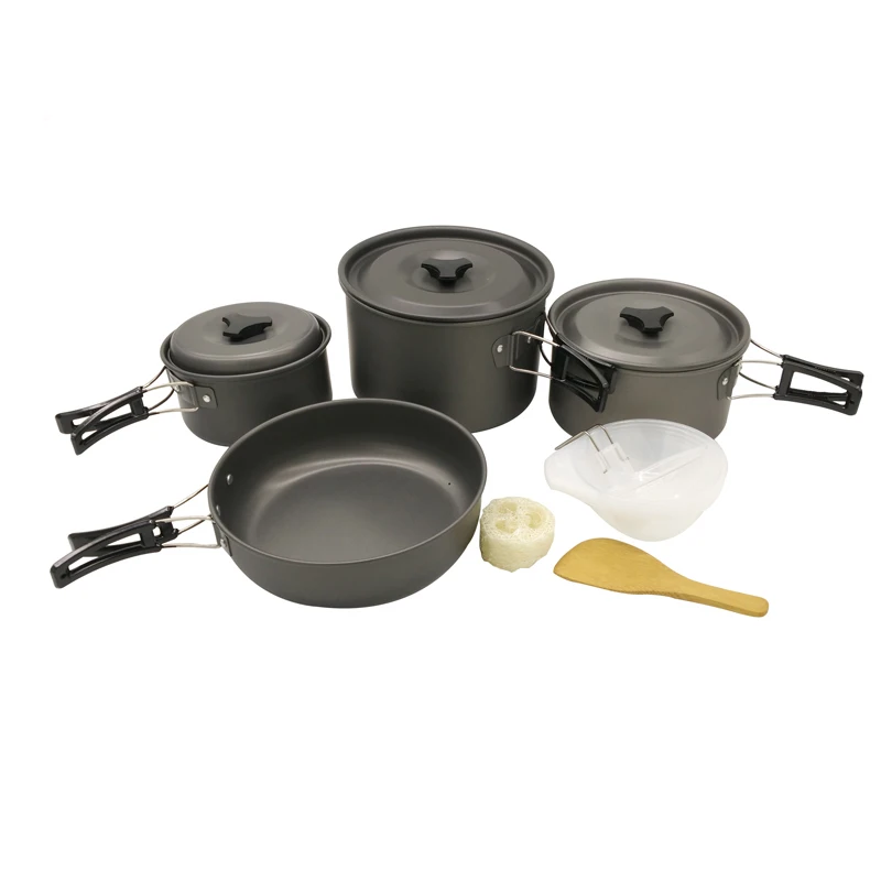 4 5 Persons Outdoor Camping Cooking Set Cookware Non stick Pots Pans