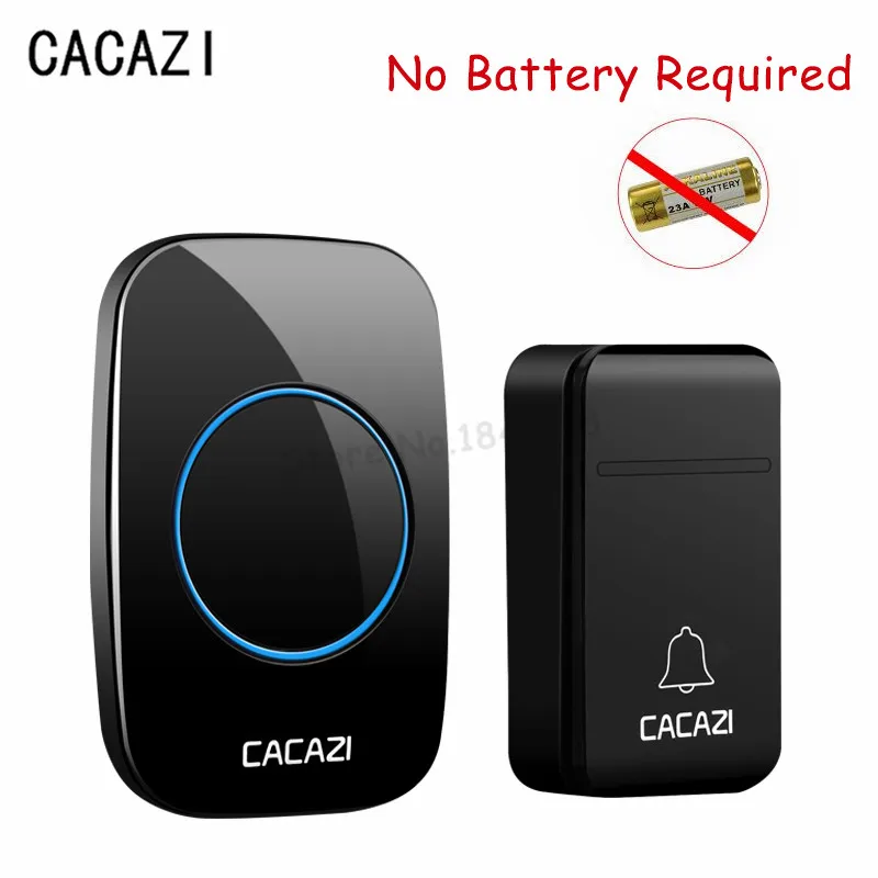 CACAZI автономным питанием без Батарея нужно Беспроводной дверной звонок Водонепроницаемый Smart 200 м удаленного светодиодный дверной звонок Главная звонок вызова 38 кольца