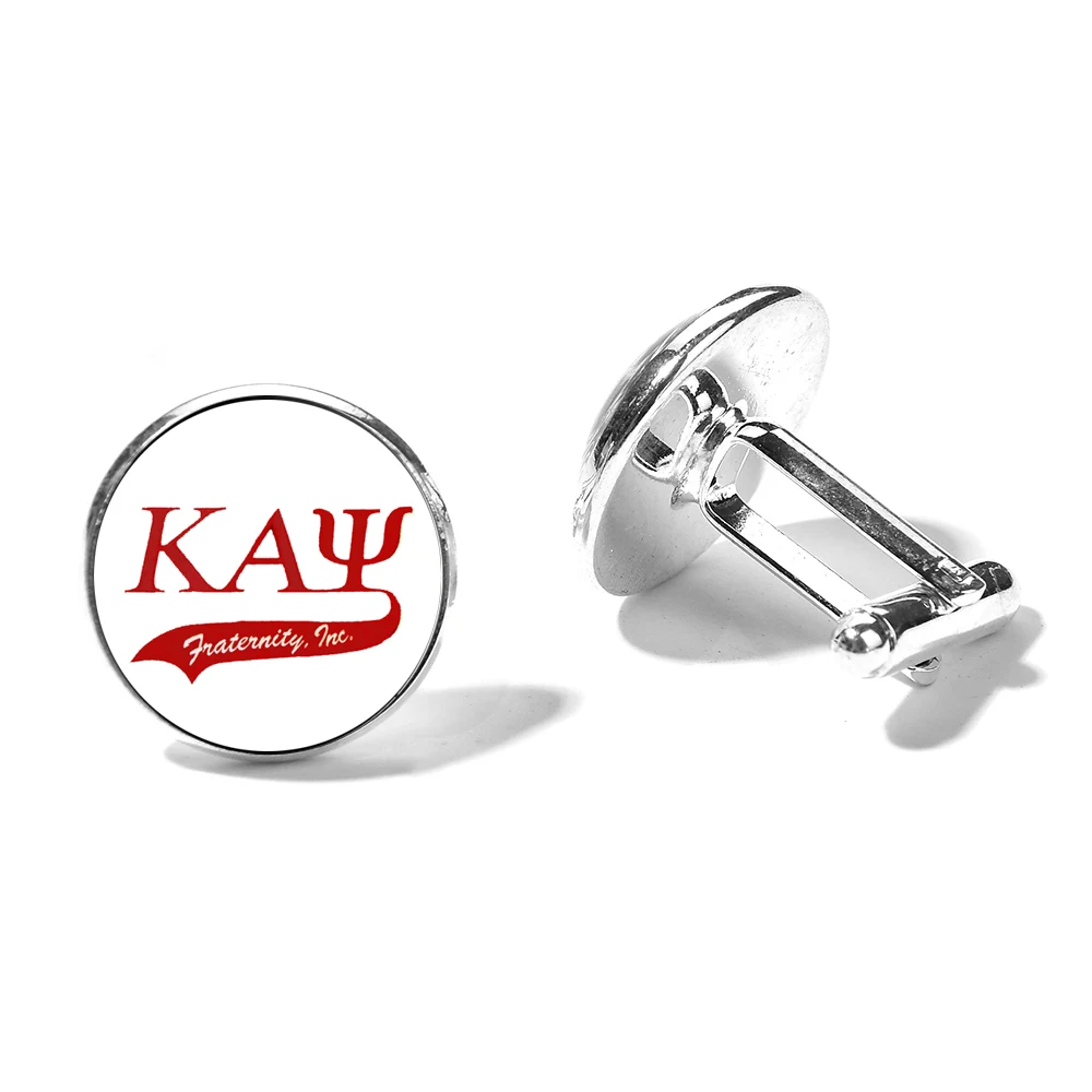 SONGDA Kappaa Альфа Psi логотип братство Запонки мужские брендовый высшего качества греческий KAP стеклянные колпачки и серебро покрытием рубашка Запонки