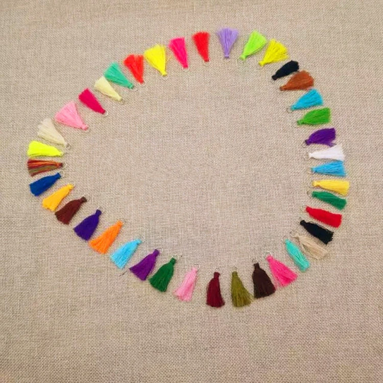 30PC/Pack Mini Cotton Thread Fabric Tassel Fringe DIY Earrings Jewelry Fringes Trim Craft Tassels Sewing Clothes Home Decoration