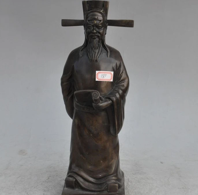 

12" china chinese folk bronze Classical people Figure Officials Courtiers statue
