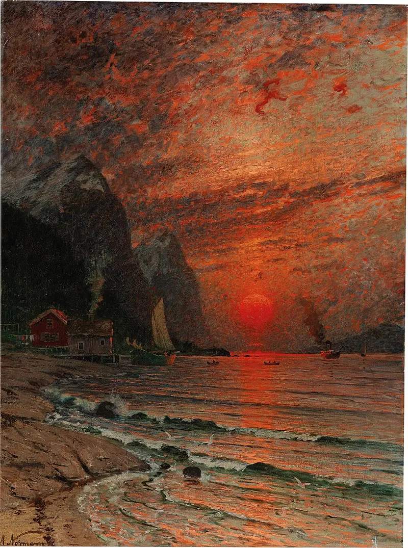 800px-Adelsteen_Normann_-_Sunset_over_the_Fjord
