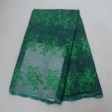 Бирюзовые зеленые цвета Золотая африканская кружевная вышивка ткань высокого качества французская сетка нигерийская кружевная ткань материал 30