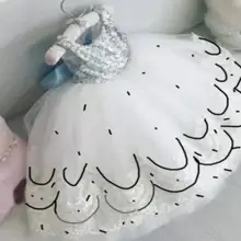 Белое платье с цветочным узором для маленьких девочек бальное платье-пачка с блестками и бусинами для крещения, праздничное платье принцессы для маленьких детей