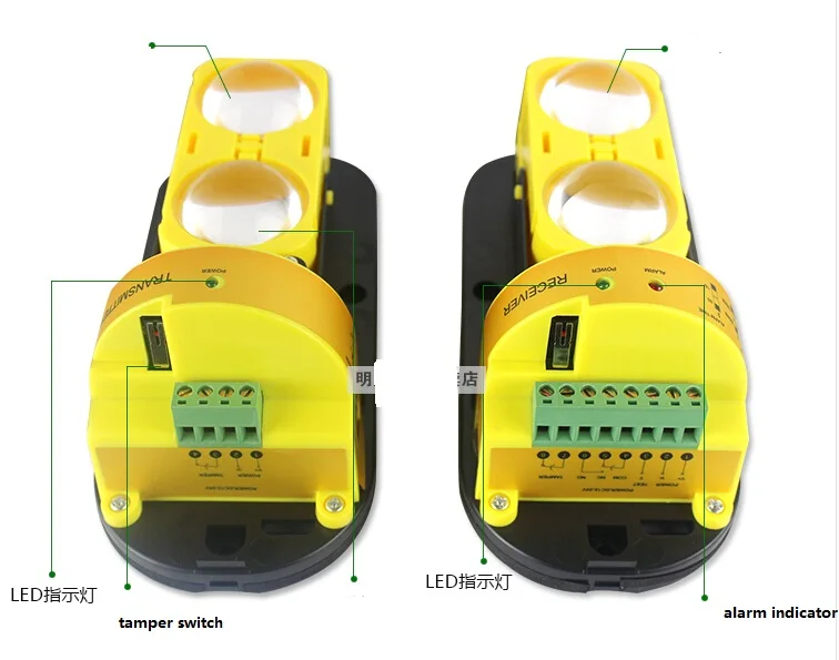 LPSECURITY 100 м Открытый ИК-луч детектор инфракрасного барьера сигнализация двойной луч фотоэлектрический с переключателем каналов и светодиодный индикатор