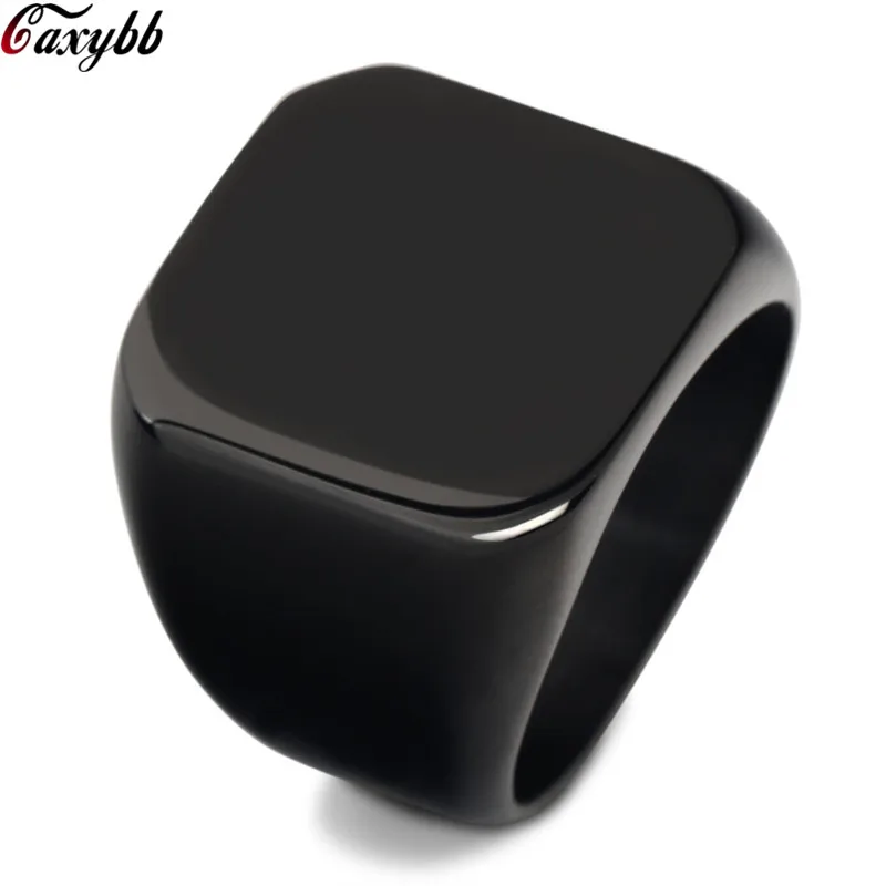 

316L Stainless Steel Blank Plain ring top quality High Polished Signet Solid Biker Ring for men fashion Jewelry
