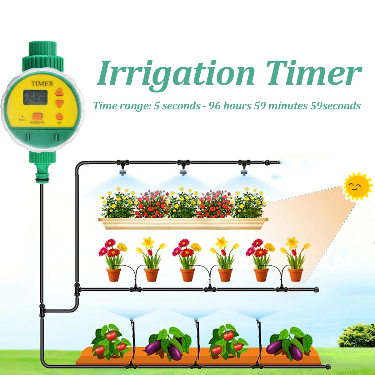 

Garden Watering Timer Automatic Electric Digital Irrigation System Intelligent Control Sprinkler Tool Liquid Crystal Display