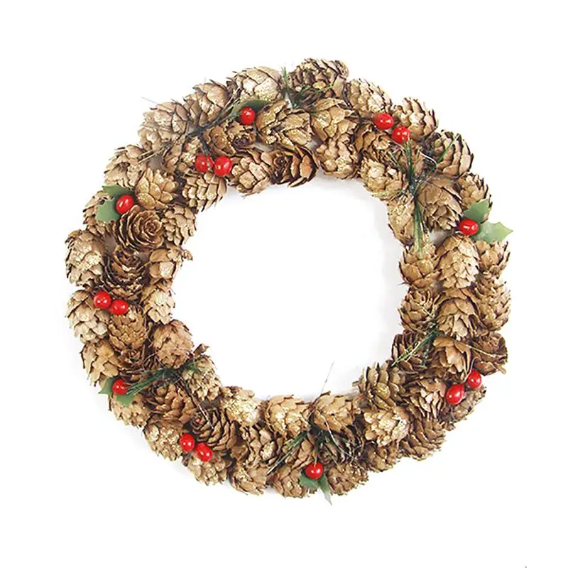 

7.87'' Christmas Wreath Creative Pinecone Christmas Hanging Wreath Xmas Decor