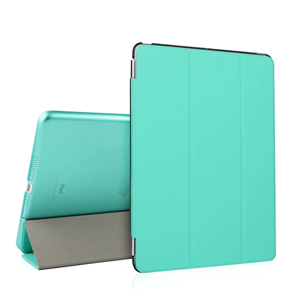 Ультра тонкий легкий сон просыпается смарт-чехол с подставкой Чехол для iPad Air 2 защитный Премиум PU кожаный чехол для iPad 6 - Цвет: mint green