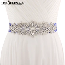 TOPQUEEN S26 Свадебные расшитые бисером кушак Кристалл Стразы для свадебного пояса ручной работы платье пояс Свадебные ремни для свадебного платья