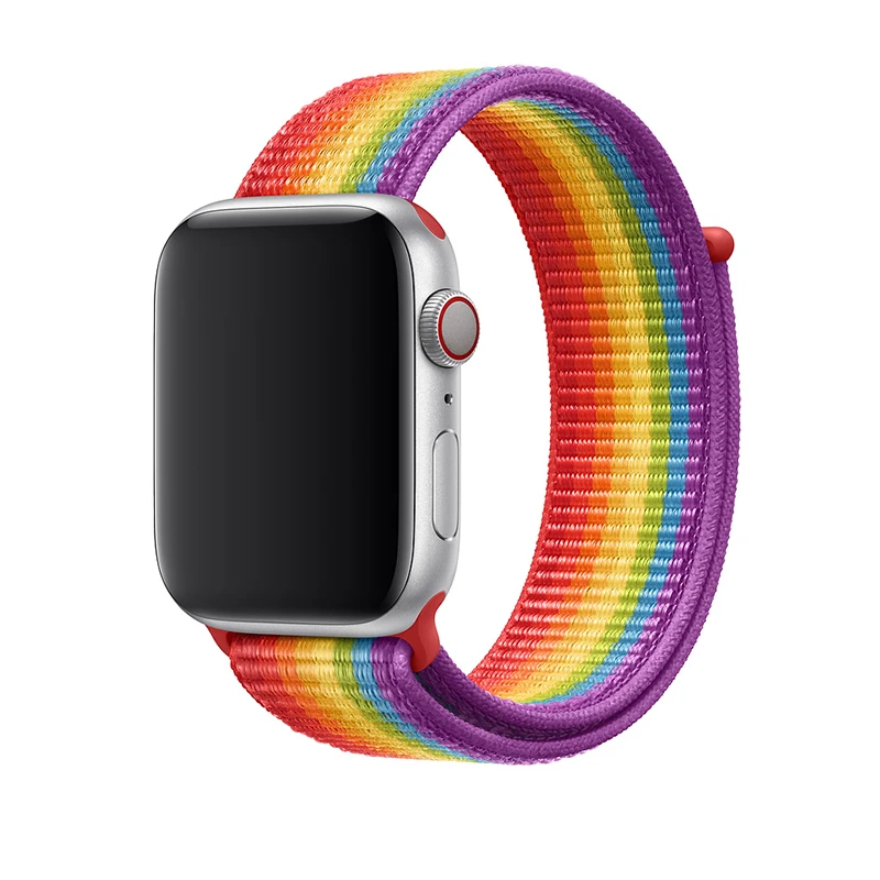 

Kebitt nylon strap for apple watch band 42mm 38mm series 5 4 3 2 1 sport loop iwatch band 44mm 40mm correa pulseira color pride
