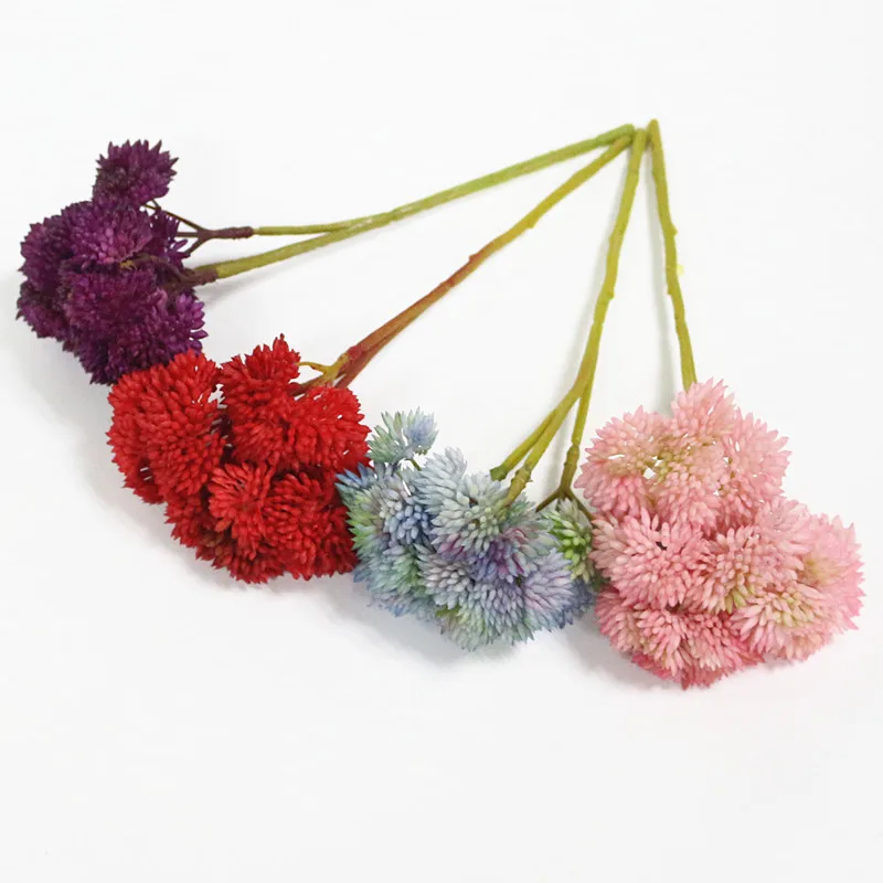 Flone Soft Rubber Artificial Rice Tsai Ball Fruit Hydrangea Simulation Fake Flower Real Touch Succulent Plant Party Family Decor (4)
