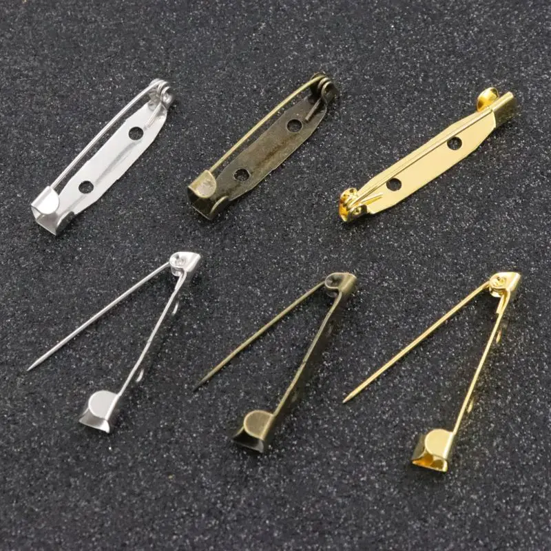 

30pc 30mm No Safe Lock Two Hole Gold Silver Bronze Brooch Base Pin For Jewelry Making Finding Diy Handmade Accessories Wholesale