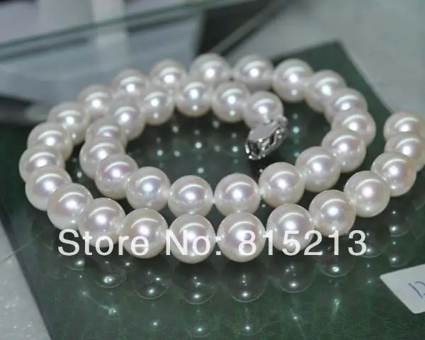 

ddh001182 Natural Rare white AAA+11-12mm high luster round pearl necklace
