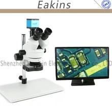 20 МП HDMI USB камера Тринокулярный Стерео непрерывный зум 7-45X 144 светодиодное освещение для микроскопа большая подставка работа для ремонта iPhone инструменты