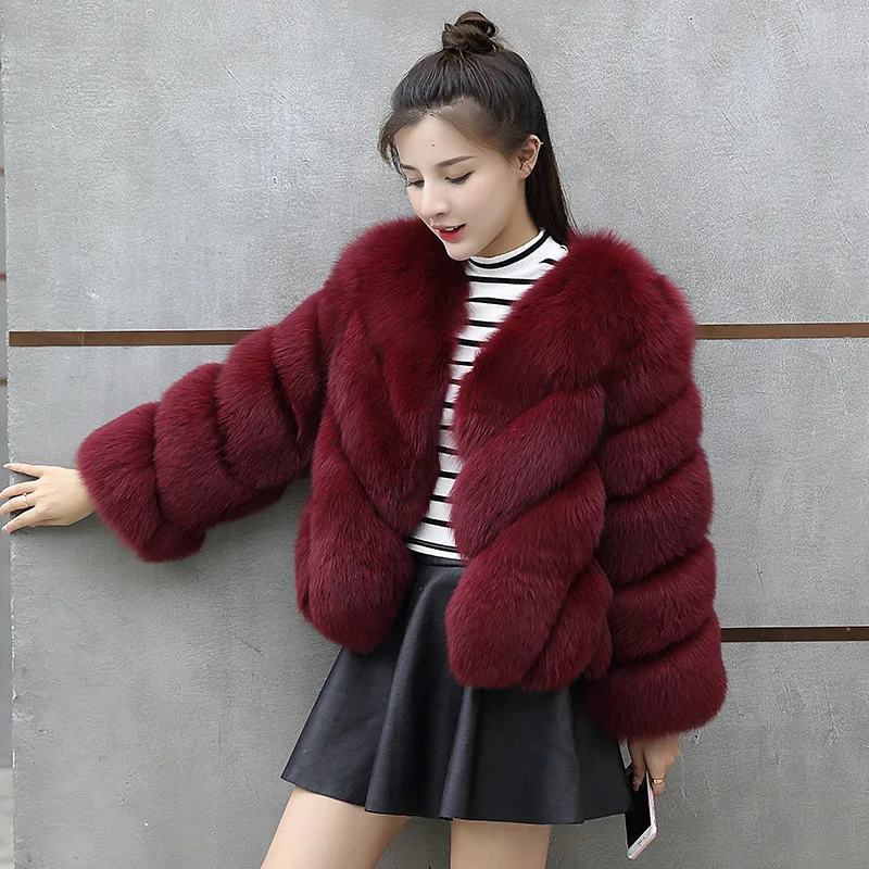 Plus Size 3XL Womens Black Fluffy Faux Fur Coats Jackets Pink Fake Fur