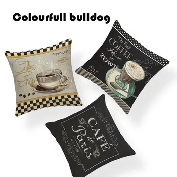 

Hand Painted Handmade Vintage Shabby Chic Wood Coffee Bean Cushion Case For Sofa Sofa 43cm Linen Houseware Decor Throw Pillow