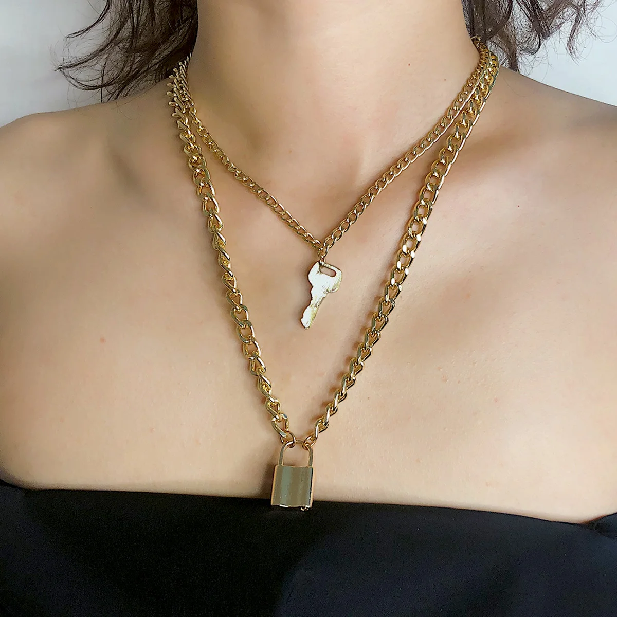 Silver Plated Gold Color Cuban Link 