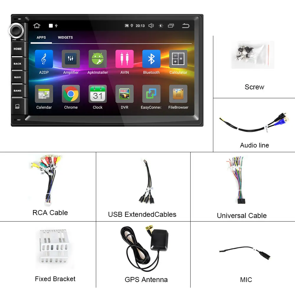 Top Podofo DSP Android 9.0 Universal 2 din auto Multimedia Player car radio Stereo 2din 7" MP5 Player (No DVD) GPS Navigation WiFi 5