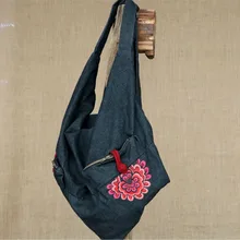 Новая футболка с национальным узором с вышивкой в богемном стиле Для женщин сумки из натуральной кожи! Милый Винтажный, вышитый, с цветочным узором, женские сумки на плечо, сумка через плечо многоцелевого использования клапаном сумки