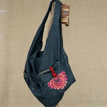 

New National Embroidery Bohemian Women Handbag!Nice Vintage Floral Embroidered Lady Shoulder&Crossbody bags Multi-use Flap bags