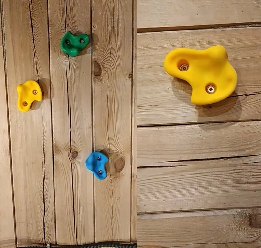 Pies De Mano De Piedras De La Pared De Escalada En Roca Sostiene