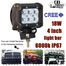CO LIGHT 2 PCS 4 INCH 18W Car Headlight LED Work Light For OFF ROAD 4X4 4WD ATV UTV SUV Driving Fog Lamp Headlamps 12V 24V Flood