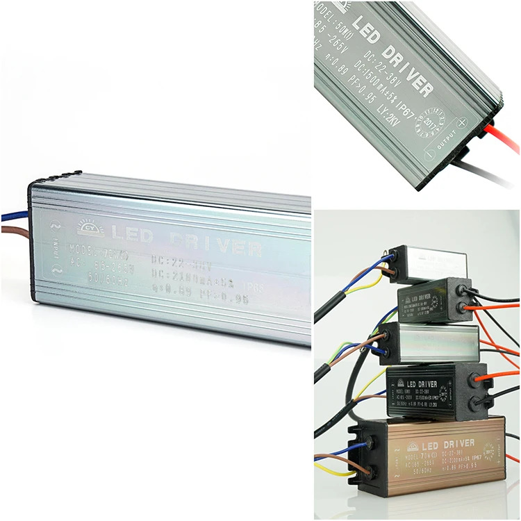 Светодиодный драйвер 10 Вт 20 Вт 30 Вт 50 Вт 70 Вт преобразования AC85-265V для DC22-38V без мерцания светодиодный драйвер "сделай сам" для потолочные светильник Точечный светильник IP67 Водонепроницаемый