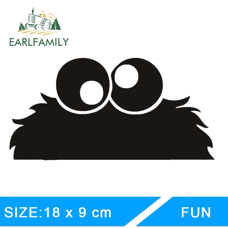 

EARLFAMILY 18cm X 9cm Car Styling Cookie Monster Sticker Funny JDM Lowered Low Car Truck Window Drift Decal Car Accessories