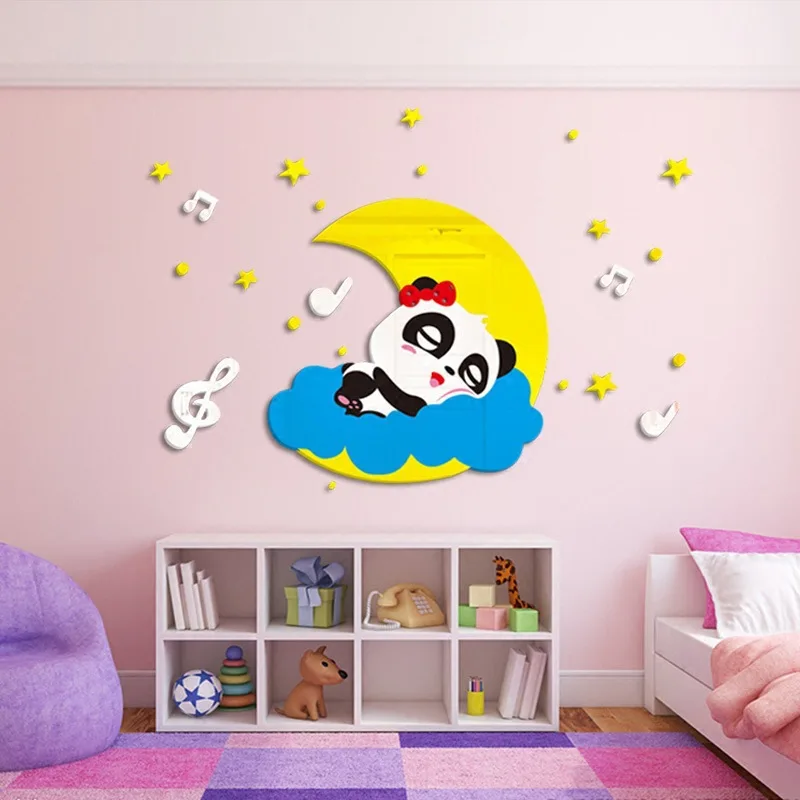 Новинка года мультфильм 3D goodnight медведь наклейки на стену детская комната спальня прикроватные настенные
