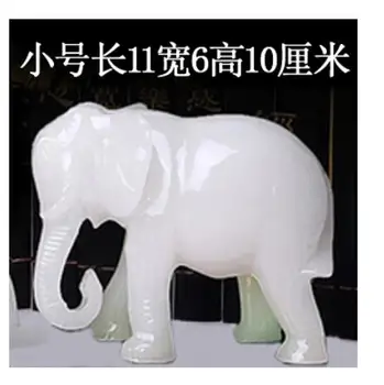 

Lucky white jade elephant furnishing imitation white absorb money water elephant crafts Animal decorations cculpture statue