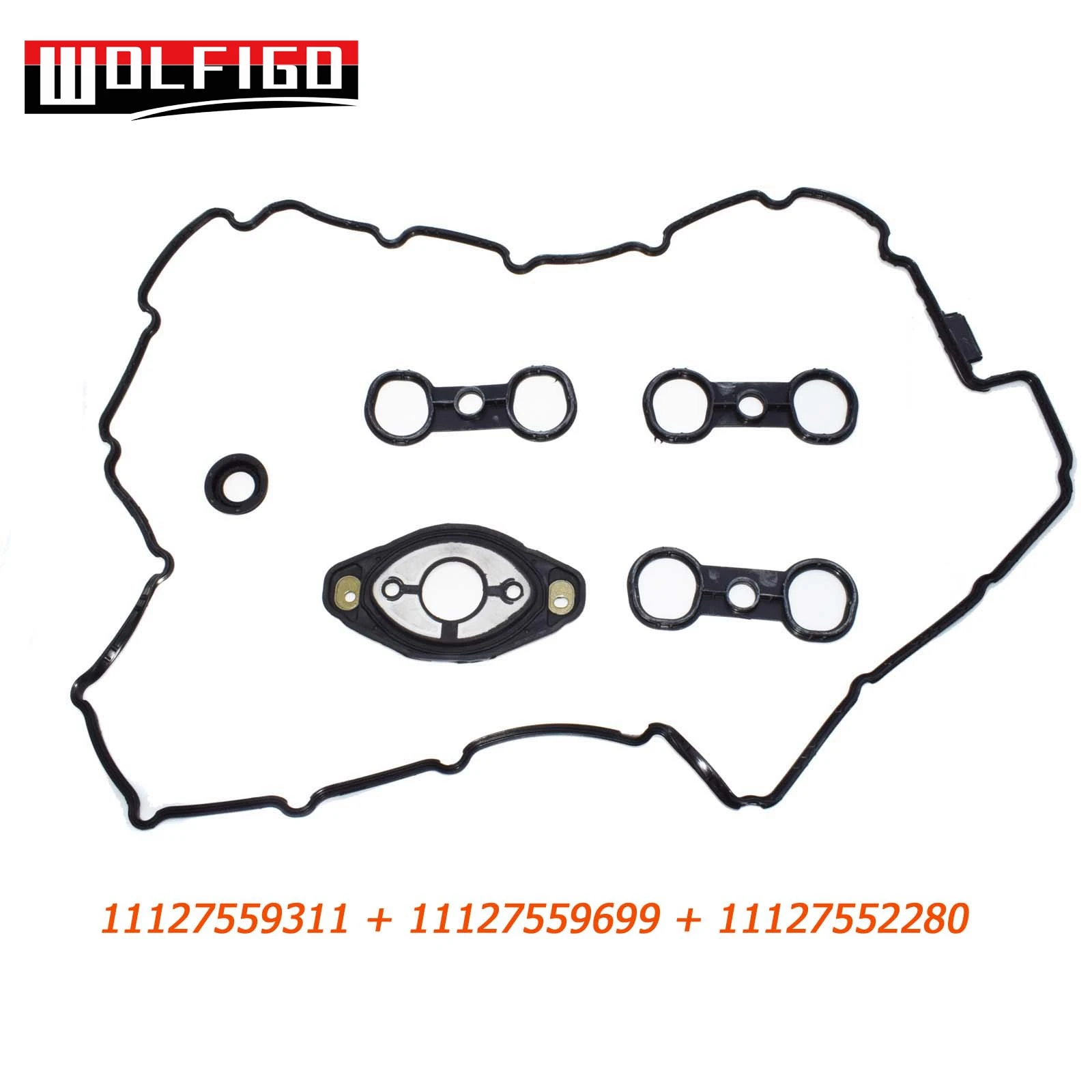 

WOLFIGO For 2006-2013 B-MW 128 323 328 528 X3 X5 Z4 Valve Cover Gasket Set 11127582245,11127559699,11127552280,11127559311 New