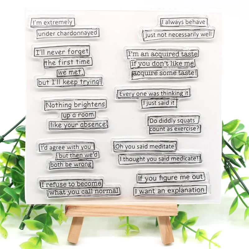 

YPP CRAFT Short Sentence Transparent Clear Silicone Stamps for DIY Scrapbooking/Card Making/Kids Fun Decoration Supplies