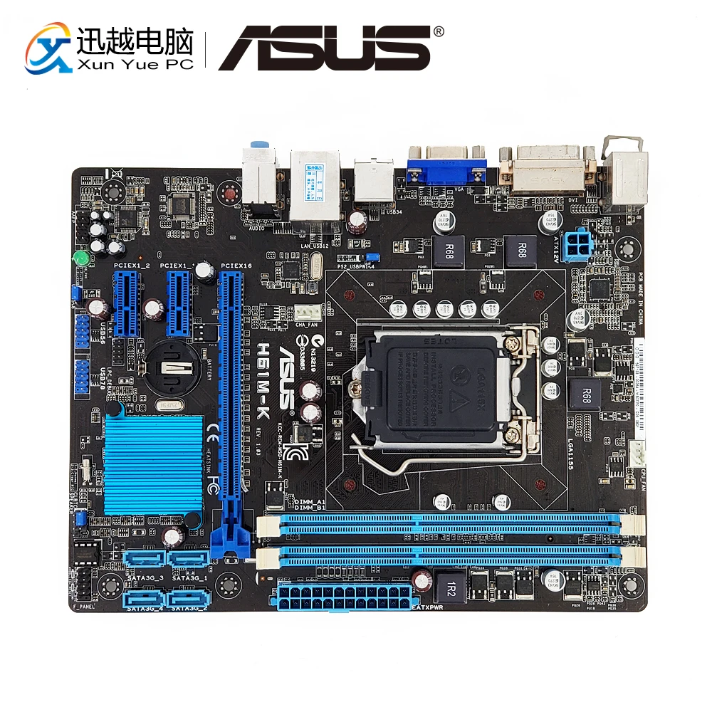 Asus H61M-K настольная материнская плата H61 розетка LGA 1155 Для Core i3 i5 i7 DDR3 16G SATA2 USB2.0 Micro ATX оригинальная б/у материнская плата