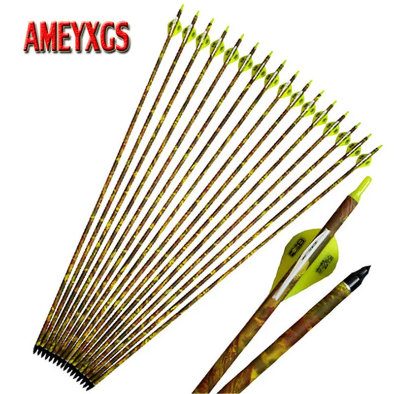 

9/12pcs Archery Carbon Arrow Spine 600 Rubber Feather For Compound Bow Recurve Bow Hunting Practice Shooting Accessories